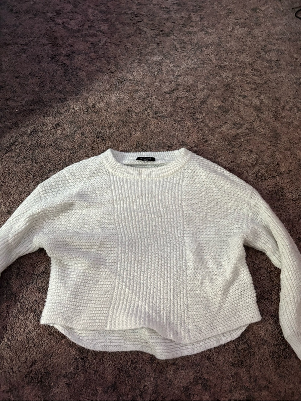A. Byer Cream Crewneck Knit Sweater - Women's